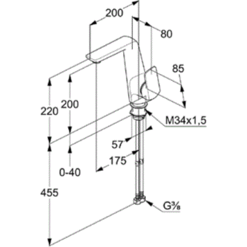 Смеситель KLUDI AMEO 410240575 для раковины на одно отверстие высокий