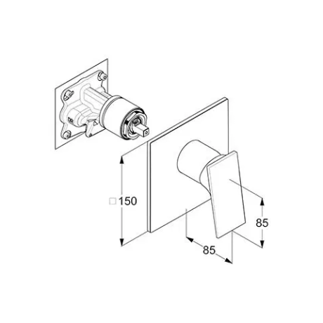 Смеситель KLUDI DECUS 547550575 для душа встраиваемый внешняя часть