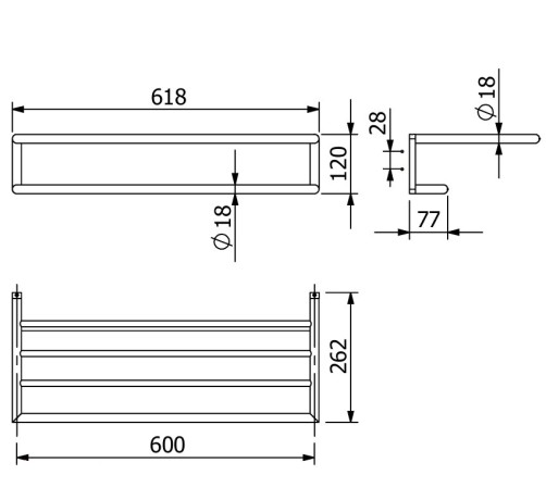 Держатель полотенца KLUDI VELA R 5898905 полочка