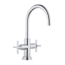 Смеситель KLUDI NOVA FONTE Classic 201180520 для раковины на одно отверстие двухвентильный с донным клапаном