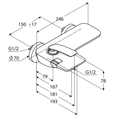 Смеситель KLUDI BALANCE 524450575 для ванны с изливом с подключением шланга