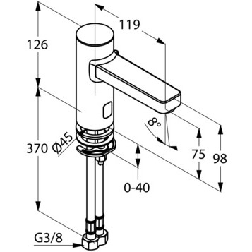 Смеситель KLUDI ZENTA 3810005 для раковины сенсорный