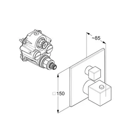 Термостат KLUDI DECUS 54885N075 для душа встраиваемый на 1 потребителя внешняя часть