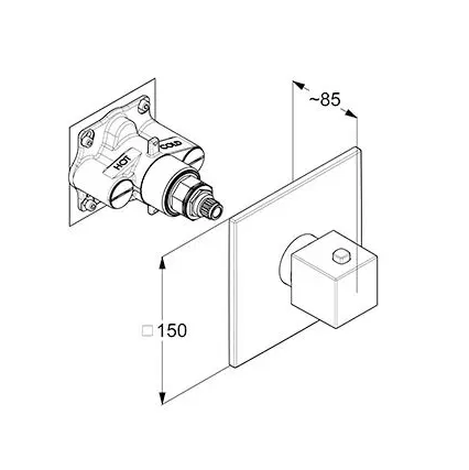 Термостат KLUDI DECUS 54739N075 для ванны и душа центральный встраиваемый внешняя часть
