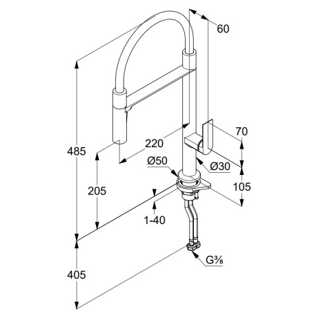 Смеситель KLUDI QORD 568590575 для кухни