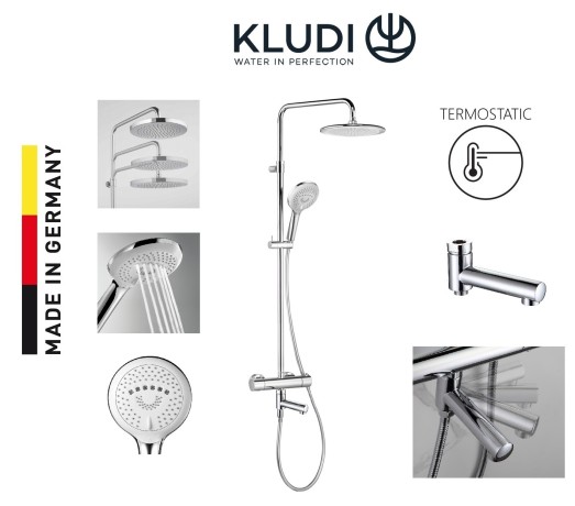 Душевая система KLUDI FRESHLINE 6709205-00S с термостатом с изливом