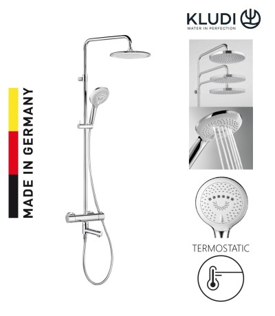 Душевая система KLUDI FRESHLINE 6709205-00S с термостатом с изливом