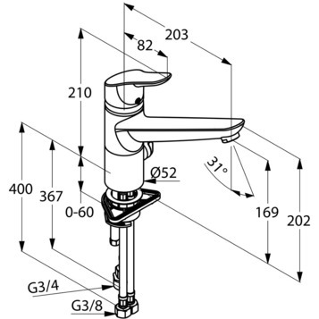 Смеситель KLUDI OBJEKTA 325760575 для кухни