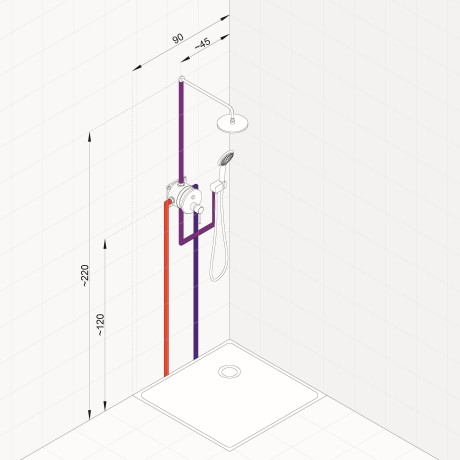 KLUDI BOZZ, душевой комплект со смесителем для душа, арт. 386710576