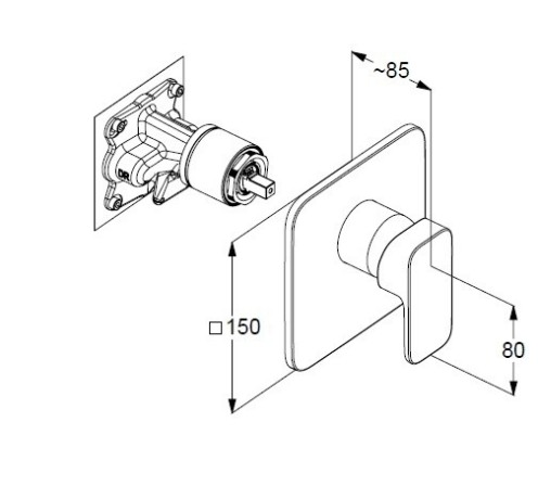 Смеситель KLUDI RENON 427555375 для душа встраиваемый внешняя часть