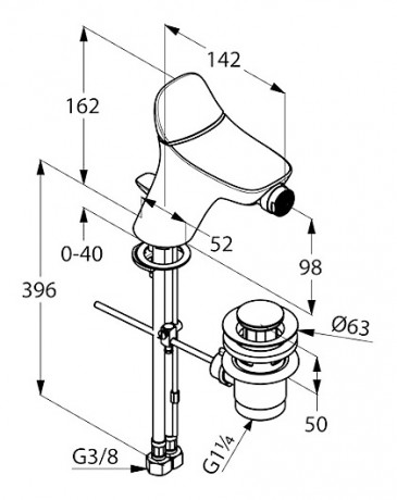Смеситель KLUDI AMBIENTA 532160575 для биде однорычажный
