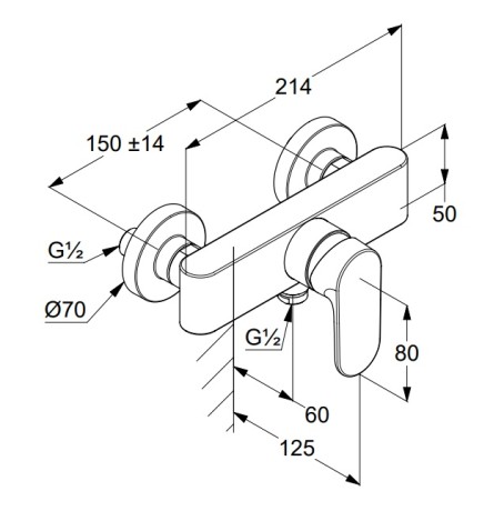 Смеситель KLUDI LOUVA 248310575 для ванны с подключением шланга