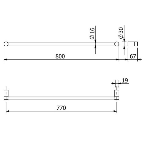 Держатель полотенца KLUDI VELA R 58961N2 широкий 800 мм