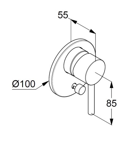 Смеситель KLUDI BOZZ 38716N076 для ванны и душа встраиваемый внешняя часть с переключателем воды