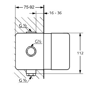 Встраиваемая часть KLUDI 38625 смеситель для ванны и душа