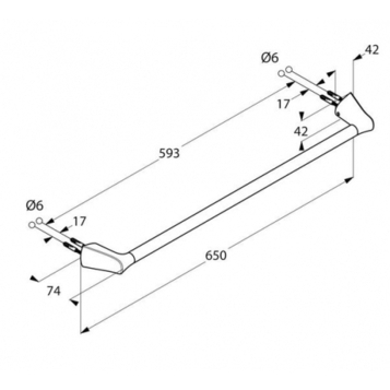 Держатель полотенца KLUDI AMBIENTA 5398005 широкий
