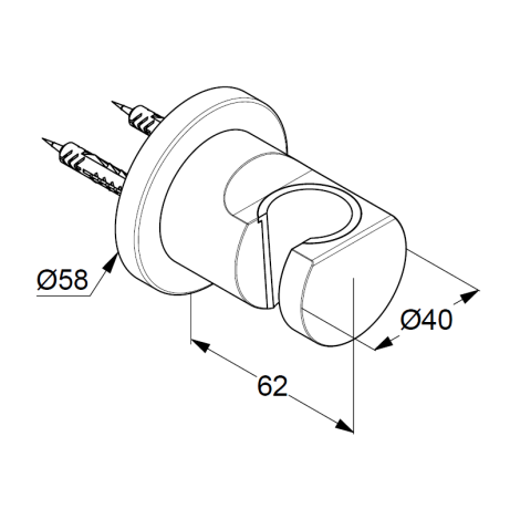 Держатель ручного душа KLUDI NOVA FONTE Puristic 20552N2-15