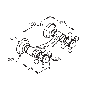 Смеситель KLUDI ADLON 51610452 для душа настенный с подключением шланга