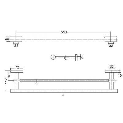 Держатель полотенца KLUDI A-XES 4898805 широкий