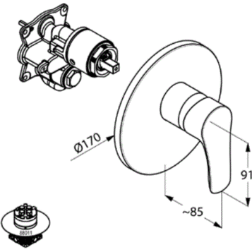Смеситель KLUDI TERCIO 386560575 для душа встраиваемый
