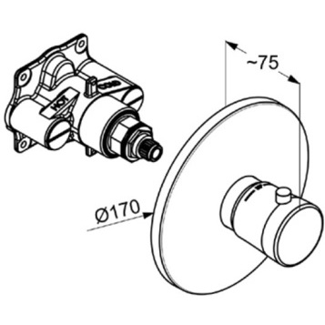 Термостат KLUDI BALANCE 527298775 для ванны и душа центральный встраиваемый