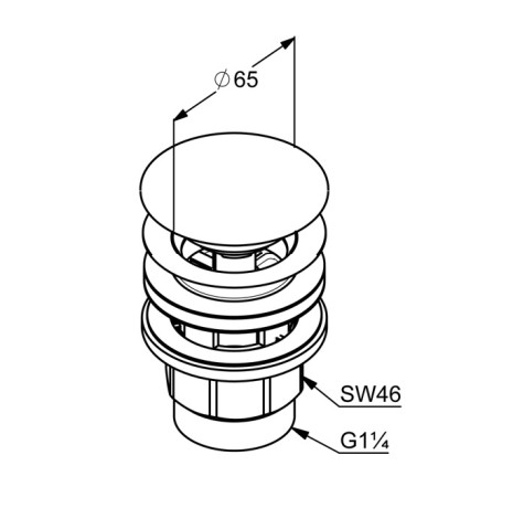 Донный клапан KLUDI 10426N0-00 для раковины с функцией push-open