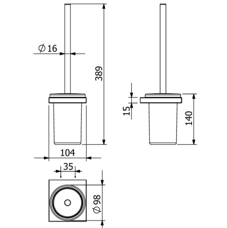 Туалетный ершик KLUDI VELA C 31974N0 подвесной
