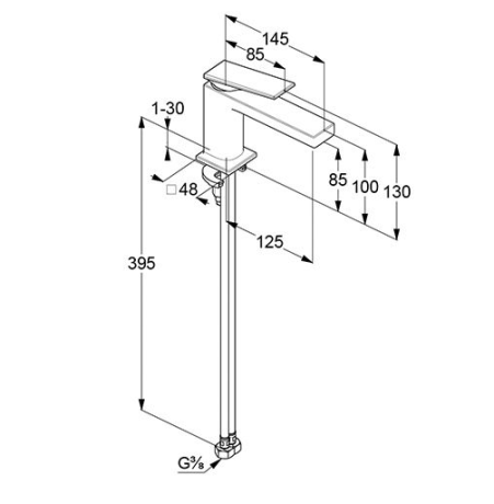 Смеситель KLUDI DECUS 542903975 для раковины на одно отверстие однорычажный