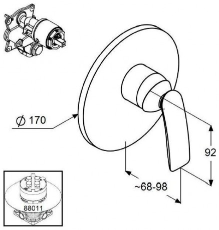 Смеситель KLUDI BALANCE 526559175 для душа встраиваемый внешняя часть