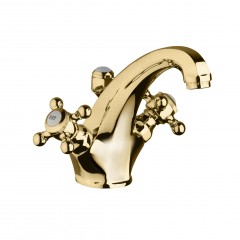 Смеситель KLUDI ADLON 510104520 для раковины на одно отверстие двухвентильный с донным клапаном