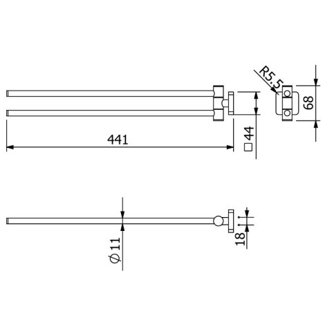 Держатель полотенца KLUDI VELA S 2597753 двойной