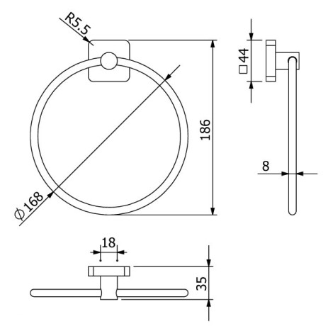 Держатель полотенца KLUDI VELA S 2597839 кольцо