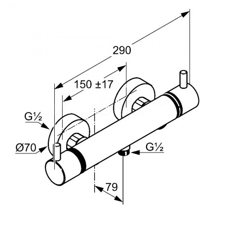 Термостат KLUDI BOZZ 352033938 для душа настенный с подключением шланга