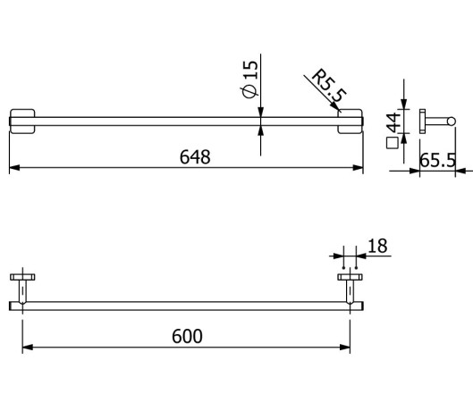 Держатель полотенца KLUDI VELA S 2597939 широкий 600 мм