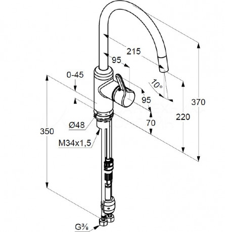 Смеситель KLUDI BINGO STAR 428513978 для кухни с выдвижным изливом