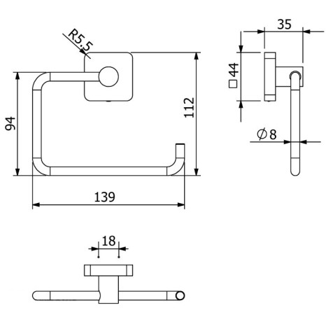 Держатель туалетной бумаги KLUDI VELA S 2598205 подвесной