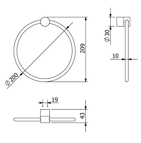 Держатель полотенца KLUDI VELA R 58978N0 кольцо